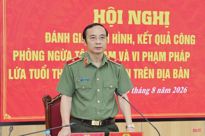 Thiếu tướng Nguyễn Xuân Thao - Giám đốc Công an tỉnh kết luận hội nghị.