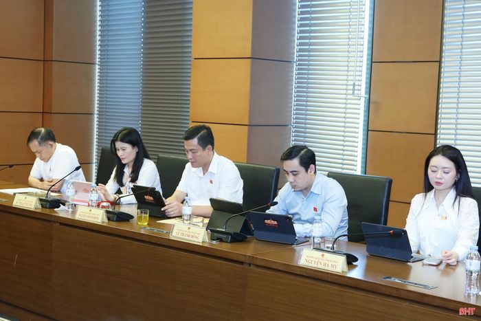 Đoàn ĐBQH tỉnh Hà Tĩnh tại phiên thảo luận tổ chiều 20/8.