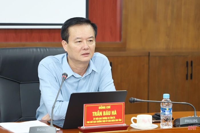 Phó Chủ tịch Thường trực UBND tỉnh Trần Báu Hà kết luận buổi làm việc.