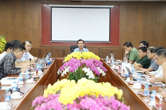 Phó Chủ tịch Thường trực UBND tỉnh Trần Báu Hà chủ trì buổi làm việc.