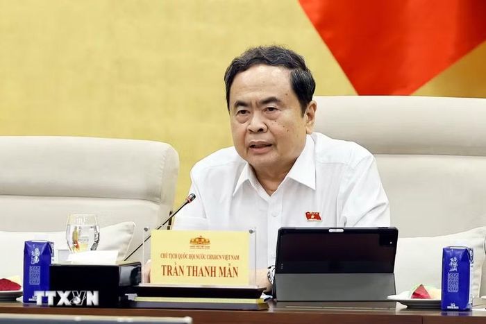 Chủ tịch Quốc hội Trần Thanh Mẫn phát biểu. (Ảnh: Doãn Tấn/TTXVN)