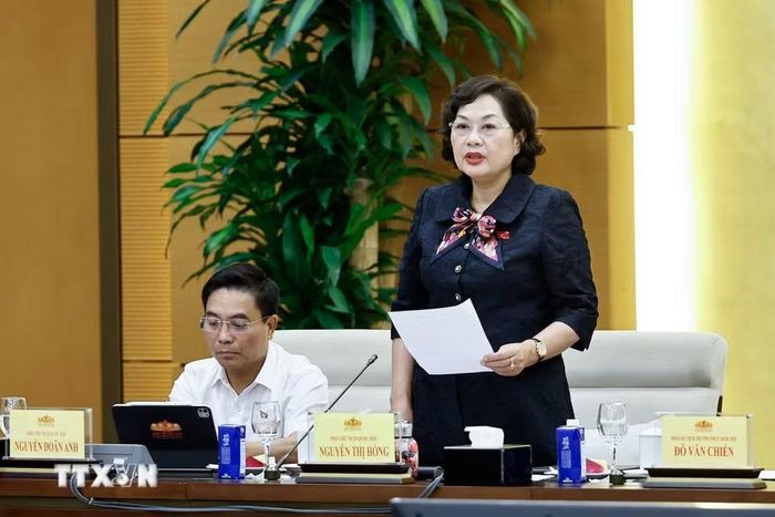 Phó Chủ tịch Quốc hội Nguyễn Thị Hồng phát biểu. (Ảnh: Doãn Tấn/TTXVN)