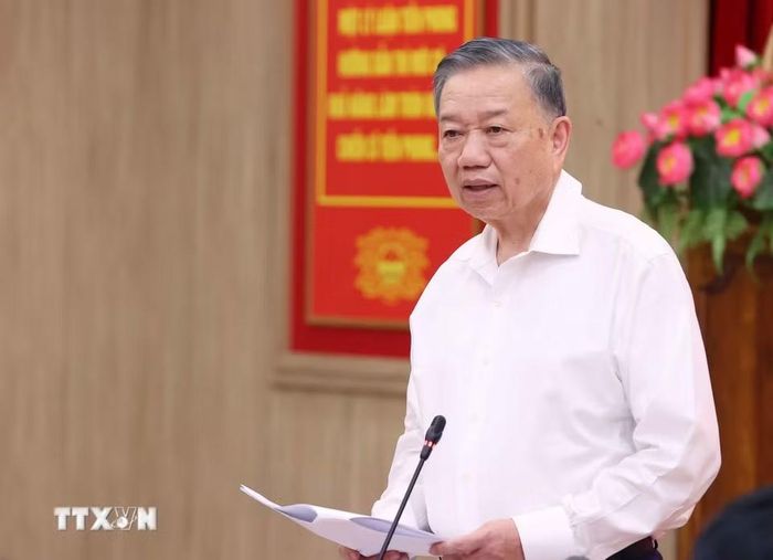 Tổng Bí thư, Chủ tịch nước Tô Lâm phát biểu chỉ đạo tại buổi làm việc với lãnh đạo chủ chốt Học viện Chính trị Quốc gia Hồ Chí Minh. (Ảnh: Văn Điệp/TTXVN)
