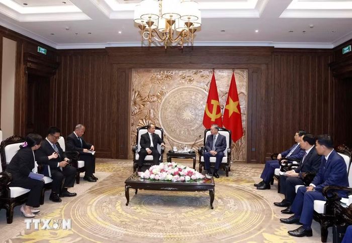 Quang cảnh buổi tiếp. (Ảnh: Thống Nhất/TTXVN)