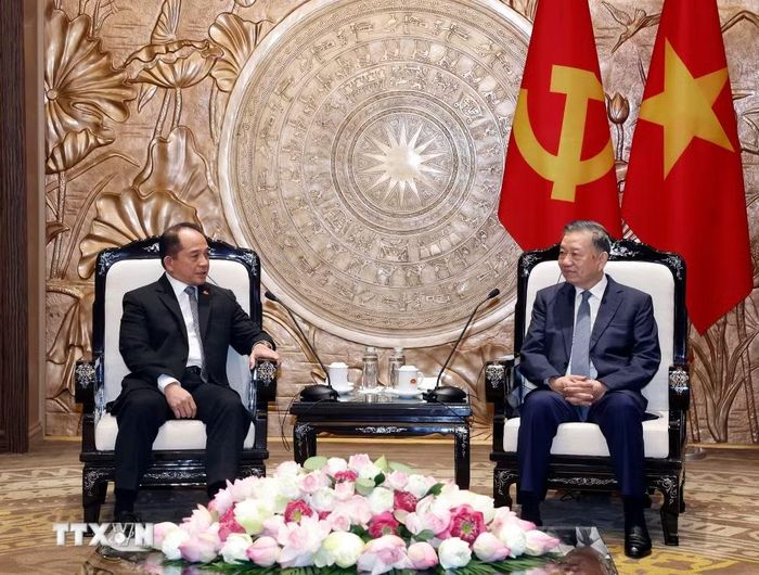 Tổng Bí thư, Chủ tịch nước Tô Lâm tiếp Cố vấn Hội đồng An ninh Quốc gia Philippines Eduardo San Lorenzo Oban Jr. (Ảnh: Thống Nhất/TTXVN)