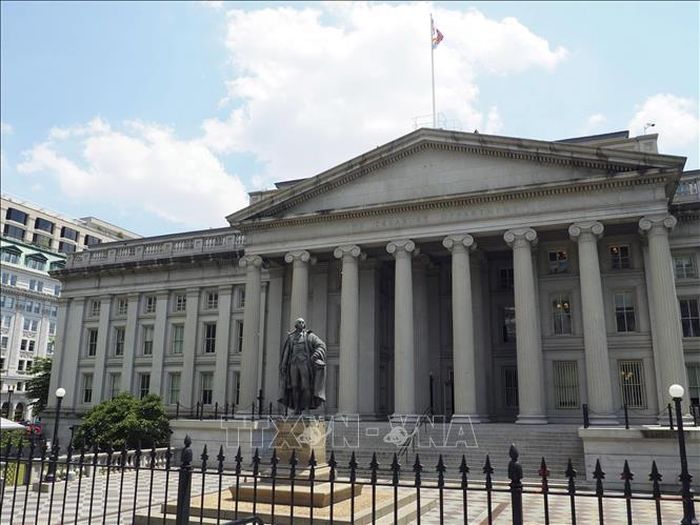 Trụ sở Bộ Tài chính Mỹ ở Washington DC. Ảnh: Kyodo/TTXVN