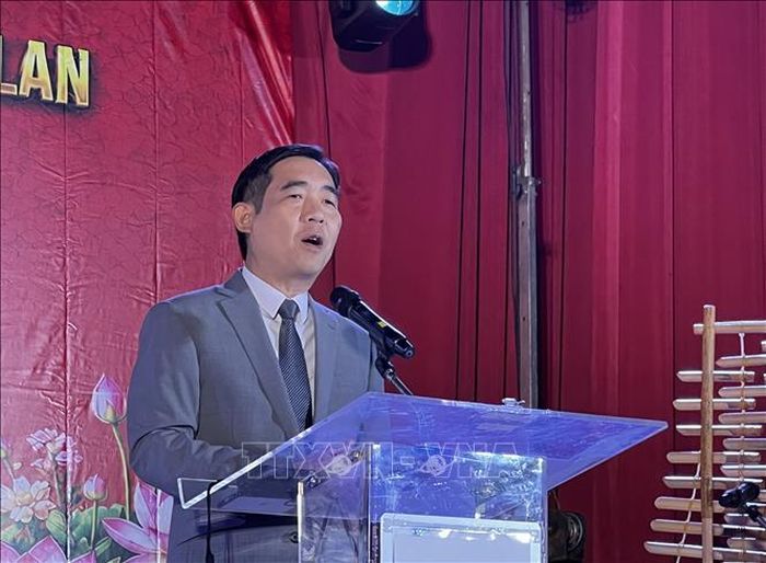 Đại sứ Phạm Việt Hùng biểu dương vai trò cầu nối của kiều bào vào mối quan hệ hữu nghị Việt Nam - Thái Lan. Ảnh: Đỗ Sinh/PV TTXVN tại Thái Lan