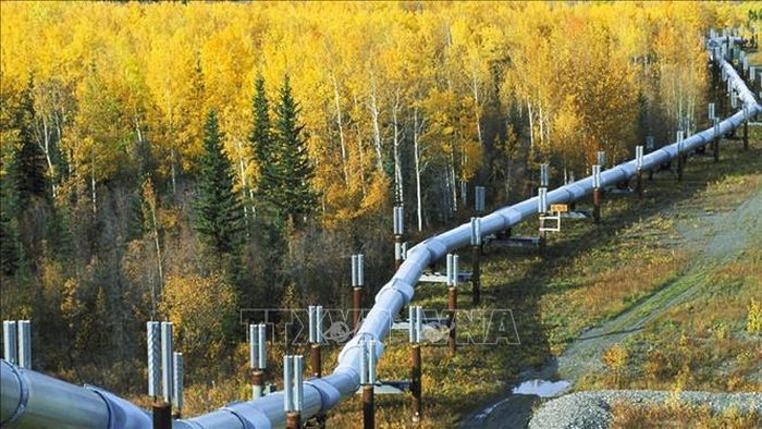 Hệ thống đường ống dẫn dầu Keystone XL vận chuyển dầu mỏ của tỉnh bang Alberta (Canada) tới các cơ sở lọc dầu ở khu vực Midwest (Mỹ). Ảnh: HBR/TTXVN