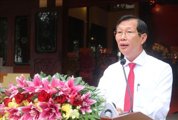 Phó Chủ tịch UBND tỉnh An Giang Lê Văn Phước phát biểu tại buổi lễ.