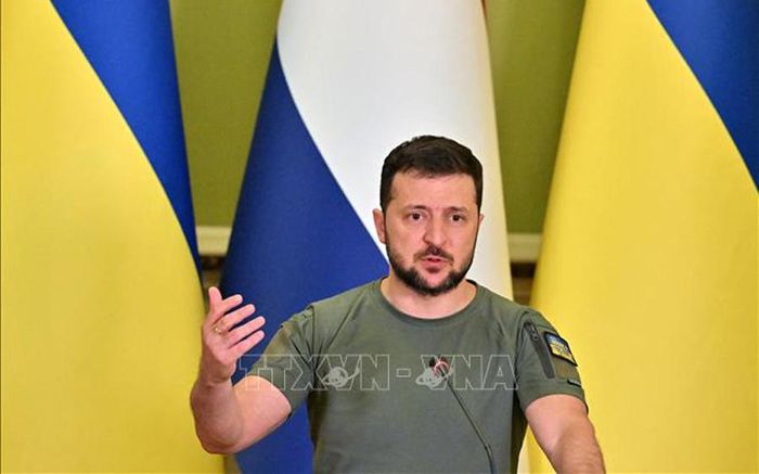 Tổng thống Ukraine Volodymyr Zelensky. Ảnh: AFP/TTXVN (Không được phép chia sẻ, sử dụng bởi bên thứ ba)
