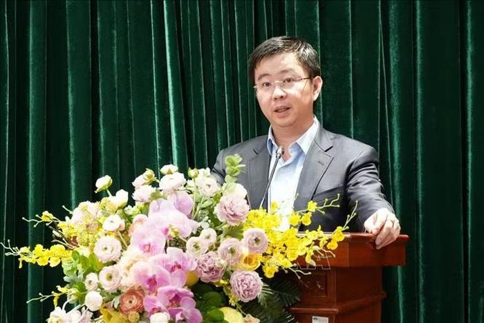 Thứ trưởng Bộ Khoa học và Công nghệ Bùi Hoàng Phương phát biểu tại Hội nghị.