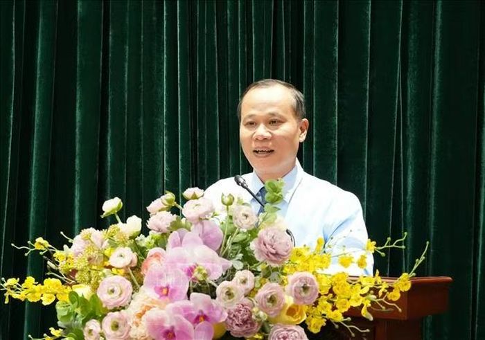 Phó Chủ tịch Thường trực UBND tỉnh Bắc Ninh Mai Sơn phát biểu tại Hội nghị.