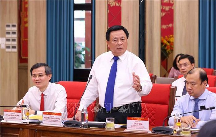 GS.TS Nguyễn Xuân Thắng, Chủ tịch Hội đồng Lý luận Trung ương phát biểu. Ảnh: Văn Điệp/TTXVN