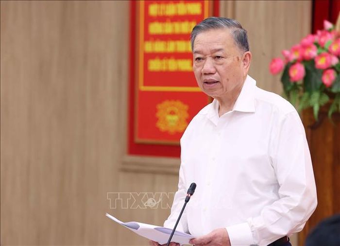 Tổng Bí thư, Chủ tịch nước Tô Lâm phát biểu chỉ đạo tại buổi làm việc với lãnh đạo chủ chốt Học viện Chính trị quốc gia Hồ Chí Minh. Ảnh: Văn Điệp/TTXVN