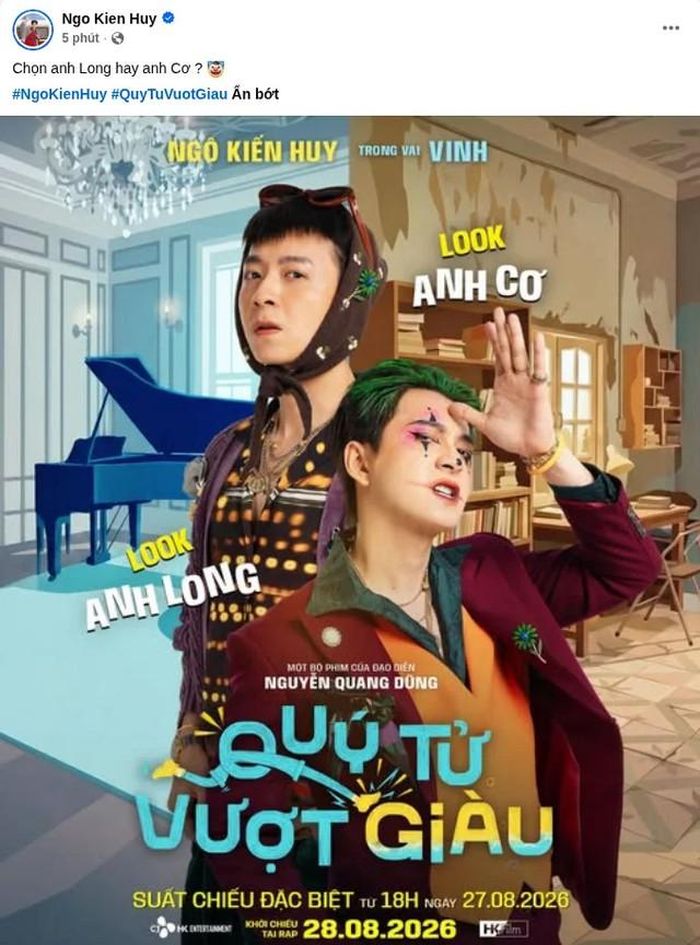 Bài đăng trên trang cá nhân của Ngô Kiến Huy. Ảnh: FBNV.