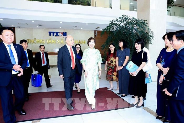 Tổng Bí thư Đảng Lao động Mexico (PT) Alberto Anaya Gutierrez đến thăm và làm việc với TTXVN. Ảnh: Tuấn Anh – TTXVN 