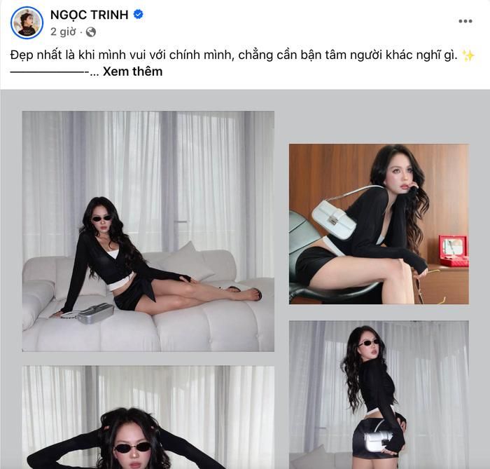 Ngọc Trinh chia sẻ gây chú ý. Ảnh: Chụp màn hình FBNV
