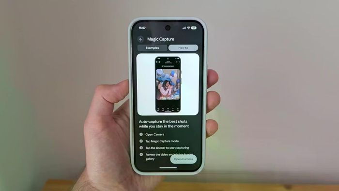 Một trong những tính năng mới đáng chú ý của camera là Magic Capture, cho phép AI trên thiết bị tự quyết định thời điểm bấm chụp