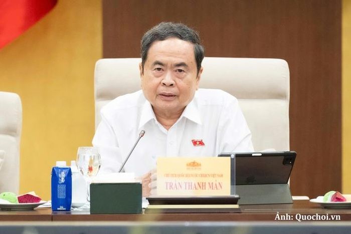 Chủ tịch Quốc hội Trần Thanh Mẫn phát biểu tại phiên họp.