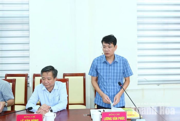 Lãnh đạo xã Yên Thắng phát biểu tại buổi làm việc.