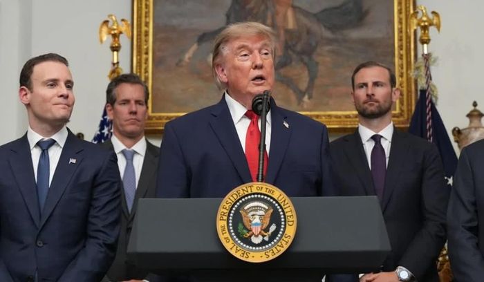 Tổng thống Donald Trump phát biểu tại cuộc gặp với các lãnh đạo ngành công nghệ, ngày 19 tháng 8 năm 2026, tại Washington. Ảnh: AP.