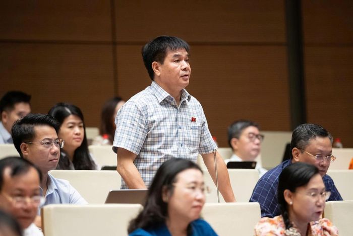 Đại biểu Nguyễn Hữu Toàn, Đoàn ĐBQH tỉnh Lai Châu phát biểu. Ảnh: Quốc hội