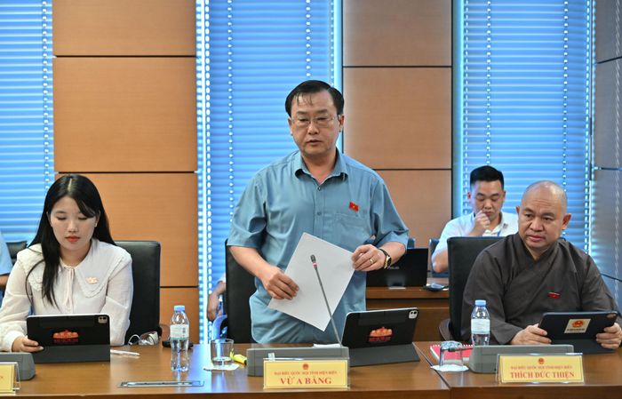 Đại biểu Quốc hội Vừ A Bằng phát biểu tại phiên thảo luận.