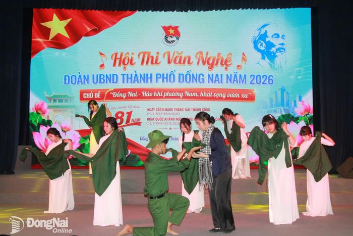Một tiết mục múa tại hội thi. Ảnh: Nga Sơn