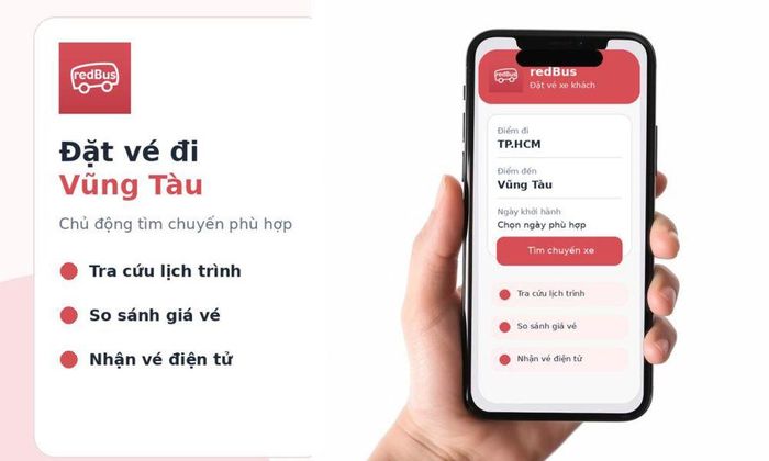Đặt vé xe trực tuyến giúp hành khách chủ động lựa chọn chuyến đi. Nguồn: redBus