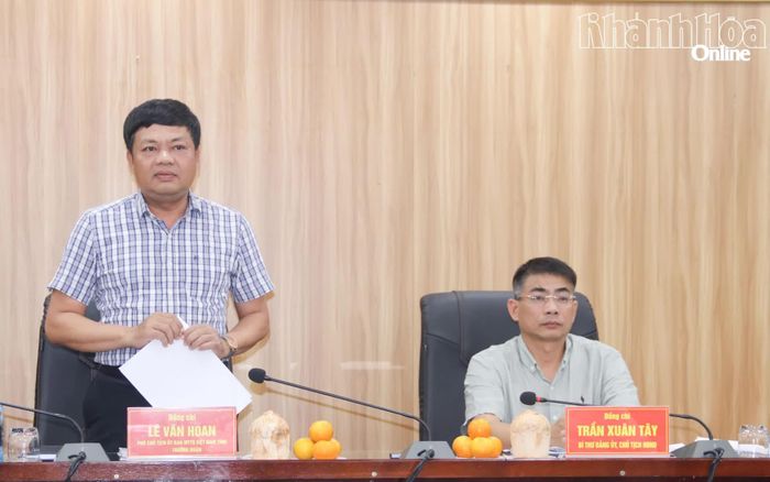Ông Lê Văn Hoan phát biểu tại buổi làm việc.