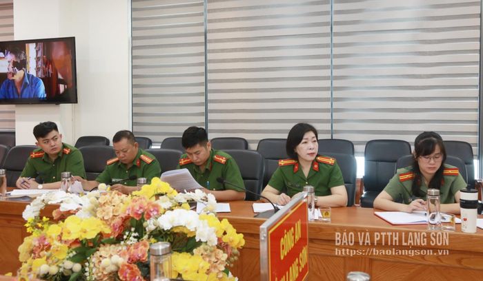 Các đại biểu dự hội nghị tại điểm cầu Công an tỉnh Lạng Sơn