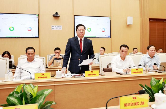 Đồng chí Bí thư Tỉnh ủy Dương Quốc Huy kết luận buổi làm việc.