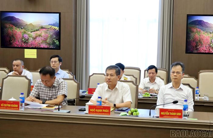 Các đồng chí lãnh đạo tỉnh tham dự buổi làm việc.