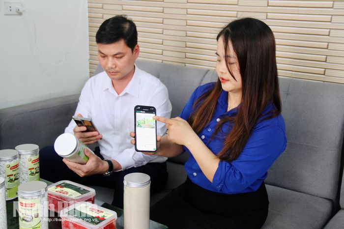 Hộ kinh doanh sử dụng điện thoại di động có kết nối Internet để giới thiệu, bán sản phẩm.