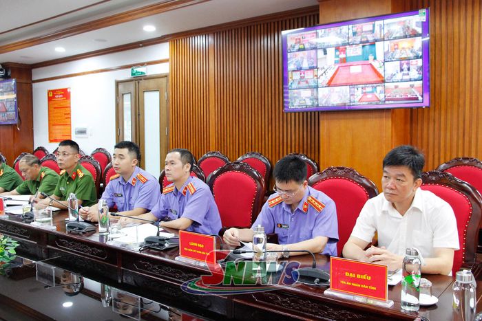 Đại diện các ngành, đơn vị dự hội nghị tại điểm cầu tỉnh Sơn La.