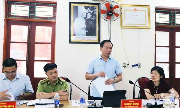 Đại biểu phát biểu tại buổi làm việc.