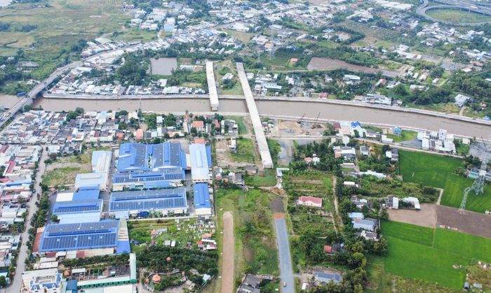 Một phần dự án đường Vành đai 4 TP.HCM đoạn qua tỉnh Tây Ninh trùng với dự án đường ĐT830E. (Ảnh: An Huy).