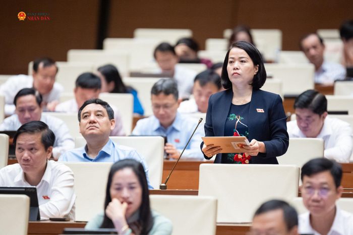 ĐBQH Lý Thị Lan (Tuyên Quang) phát biểu. Ảnh: Phạm Thắng