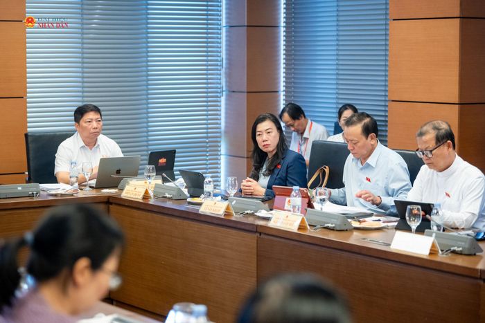 Các đại biểu Đoàn ĐBQH TP. Hồ Chí Minh thảo luận tại tổ