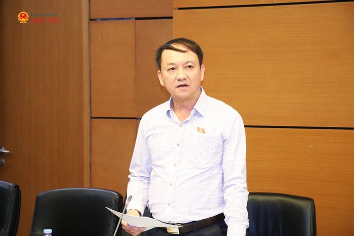 ĐBQH Sầm Minh Hồ (Cao Bằng) phát biểu tại thảo luận tổ Ảnh: Đắc Trường
