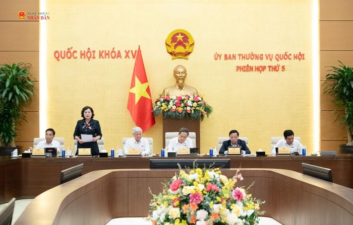 Phó Chủ tịch Quốc hội Nguyễn Thị Hồng điều hành phiên họp