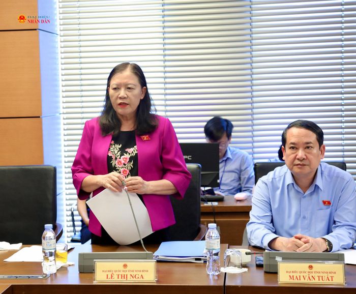 ĐBQH Lê Thị Nga (Ninh Bình) phát biểu thảo luận tại Tổ 10