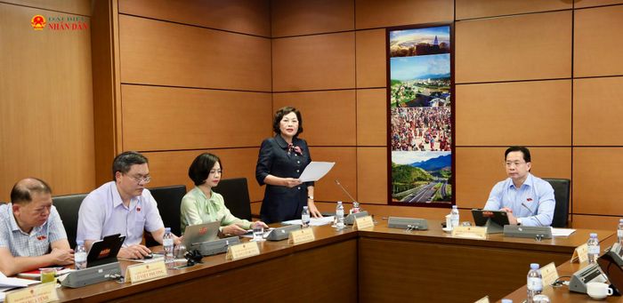 Phó Chủ tịch Quốc hội Nguyễn Thị Hồng phát biểu thảo luận tại Tổ 10