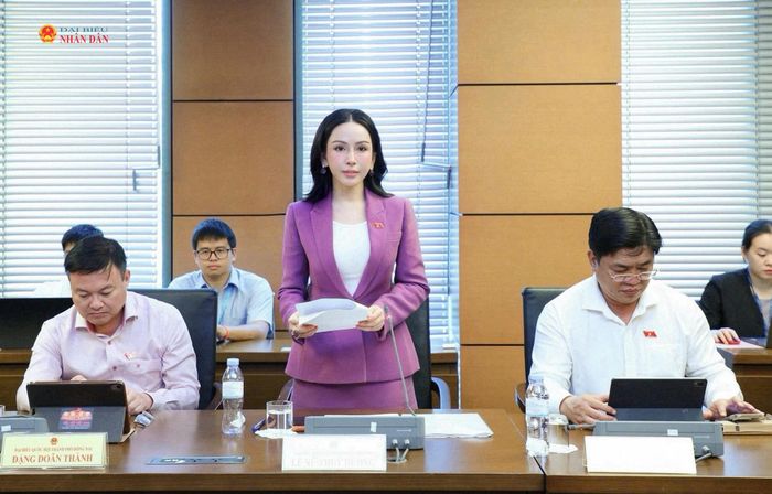 ĐBQH Lê Nữ Thùy Dương (Đồng Nai) phát biểu thảo luận tại tổ