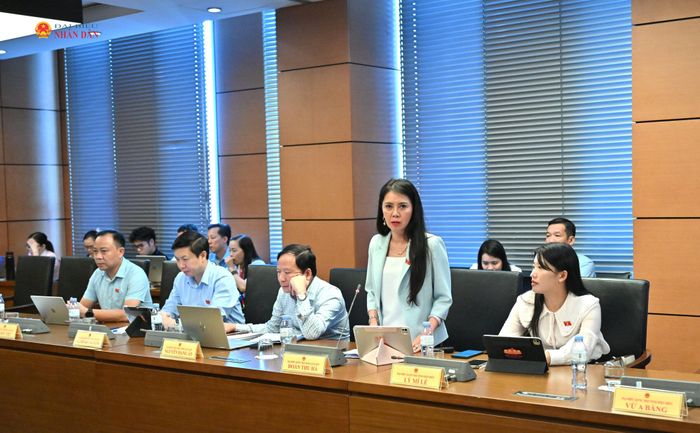 ĐBQH Đoàn Thu Hà (Lạng Sơn) phát biểu thảo luận tại Tổ 12