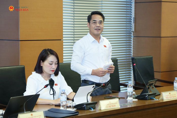 ĐBQH Triệu Kim Thắng (Lai Châu) phát biểu thảo luận tại Tổ 9