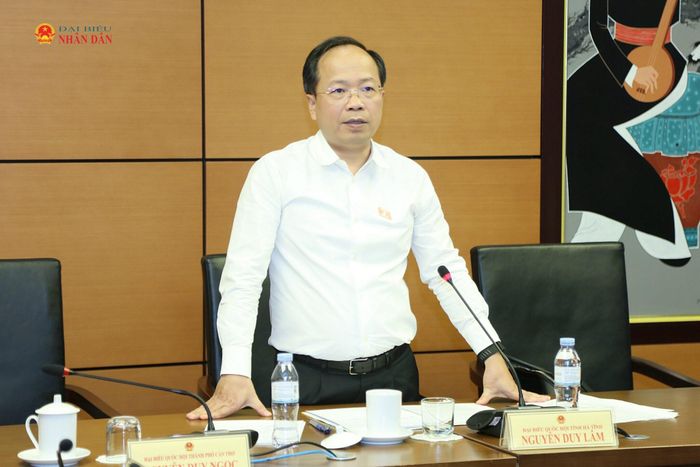 ĐBQH Nguyễn Duy Lâm (Hà Tĩnh) phát biểu thảo luận tại Tổ 9