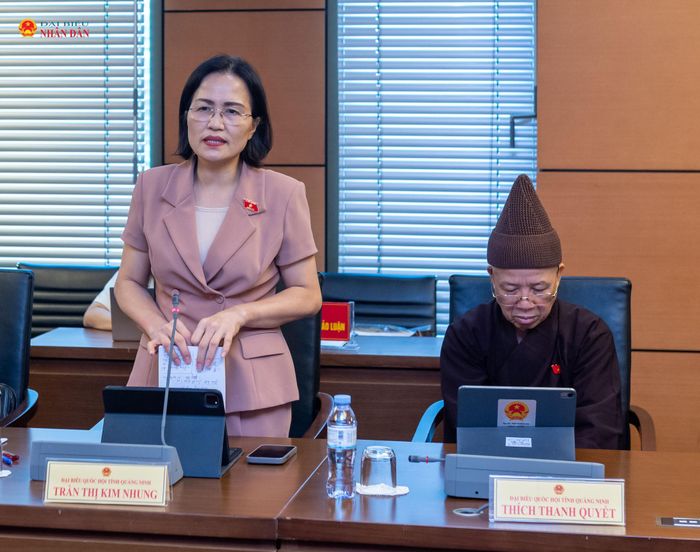 ĐBQH Trần Thị Kim Nhung (Quảng Ninh) phát biểu thảo luận tại Tổ 14