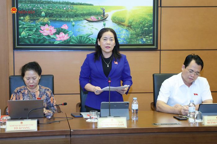 ĐBQH Lê Thị Thanh Lam (TP. Cần Thơ) phát biểu thảo luận tại Tổ 9