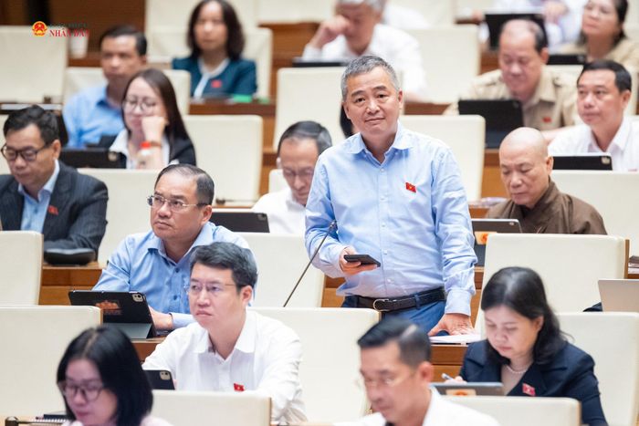 ĐBQH Nguyễn Lân Hiếu (TP. Hà Nội) phát biểu